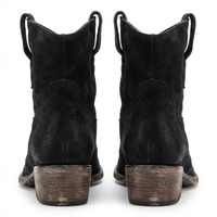 Santiag basse noir Daim Femme - Style moderne avec sangle latérale chic 3