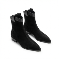 Bottine chelsea noir Daim Femme - Santiags élégantes au bout pointu 1