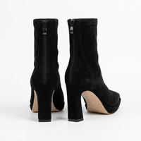 Bottine haute noir Daim Synthétique Femme - Santiags élégantes avec bout pointu chic 3