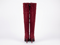 Botte haute rouge Daim Synthétique Femme - Santiags rouge, talon aiguille élégant 3