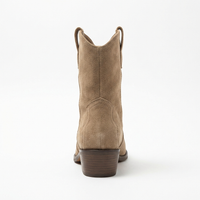 Santiag basse beige Daim Femme - Élégance rétro avec talons carrés 7