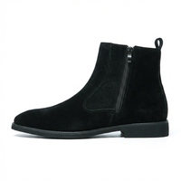 Bottine haute noir Daim Synthétique Homme - Élégance moderne avec fermeture éclair visible 7