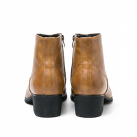 Santiag basse marron clair Synthétique Homme - Bout effilé et coutures décoratives élégantes 4