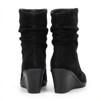 Santiag basse noir Daim Femme - Talon compensé élégant et confort 3