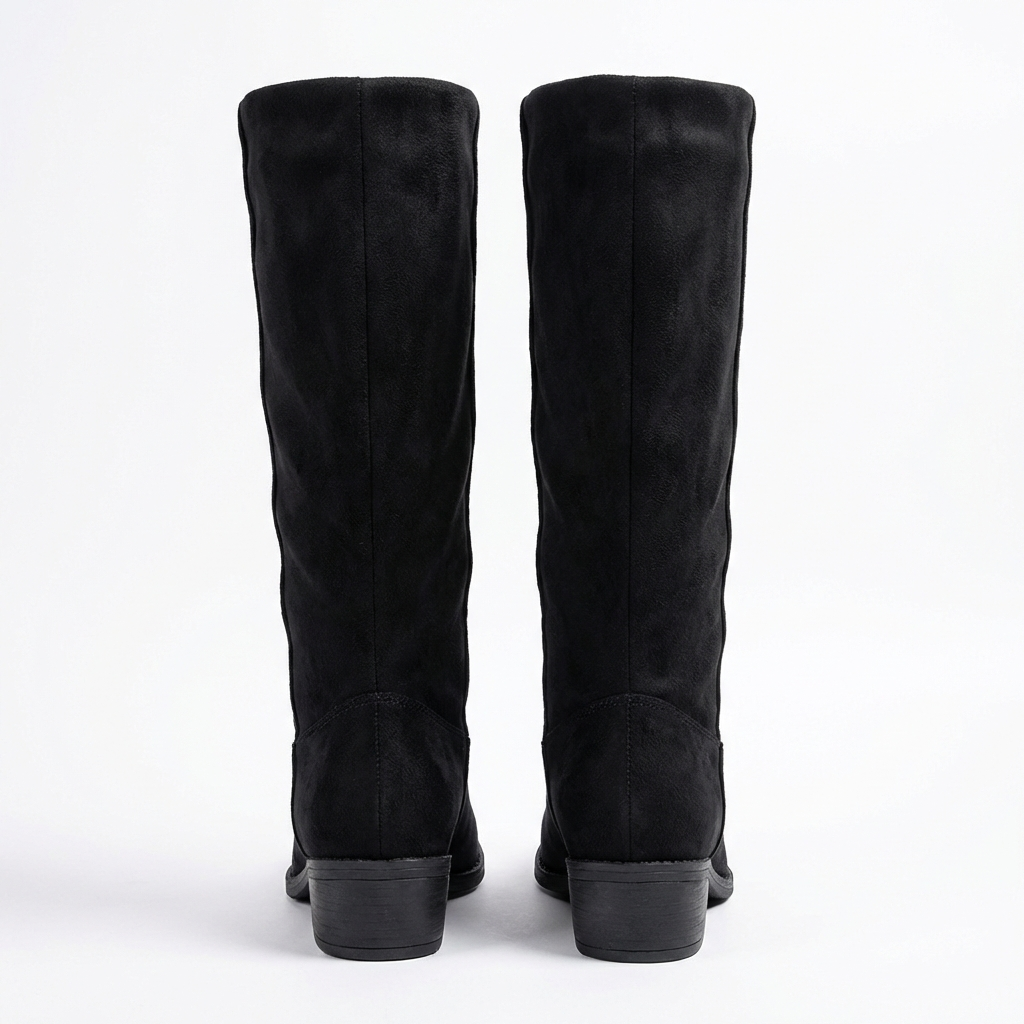 Santiag haute noir Daim Synthétique Femme - Silhouette élégante avec bout arrondi 7