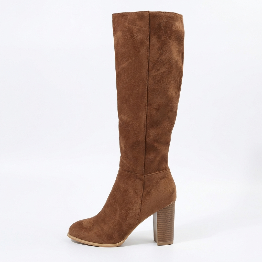 Santiag mi-haute marron Daim Synthétique Femme - Élégance rétro avec bout pointu 2