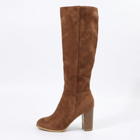 Santiag mi-haute marron Daim Synthétique Femme - Élégance rétro avec bout pointu 2