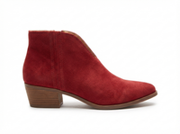 Santiag basse rouge Daim Femme - Santiags rouges élégantes à bout pointu 2