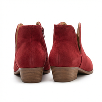 Santiag basse rouge Daim Femme - Santiags rouges élégantes à bout pointu 3