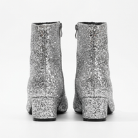 Bottine à talon argenté à paillettes Synthétique Femme - Santiags argentées à paillettes étincelantes 3