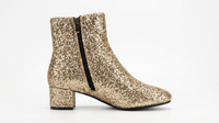 Bottine à talon doré à paillettes Synthétique Femme - Santiags dorées glamour à paillettes 2