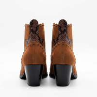 Santiag mi-haute marron Synthétique Femme - Bout pointu et motif python chic 3
