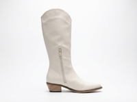 Santiag mi-haute blanc PU Femme - Style moderne avec bout pointu 2