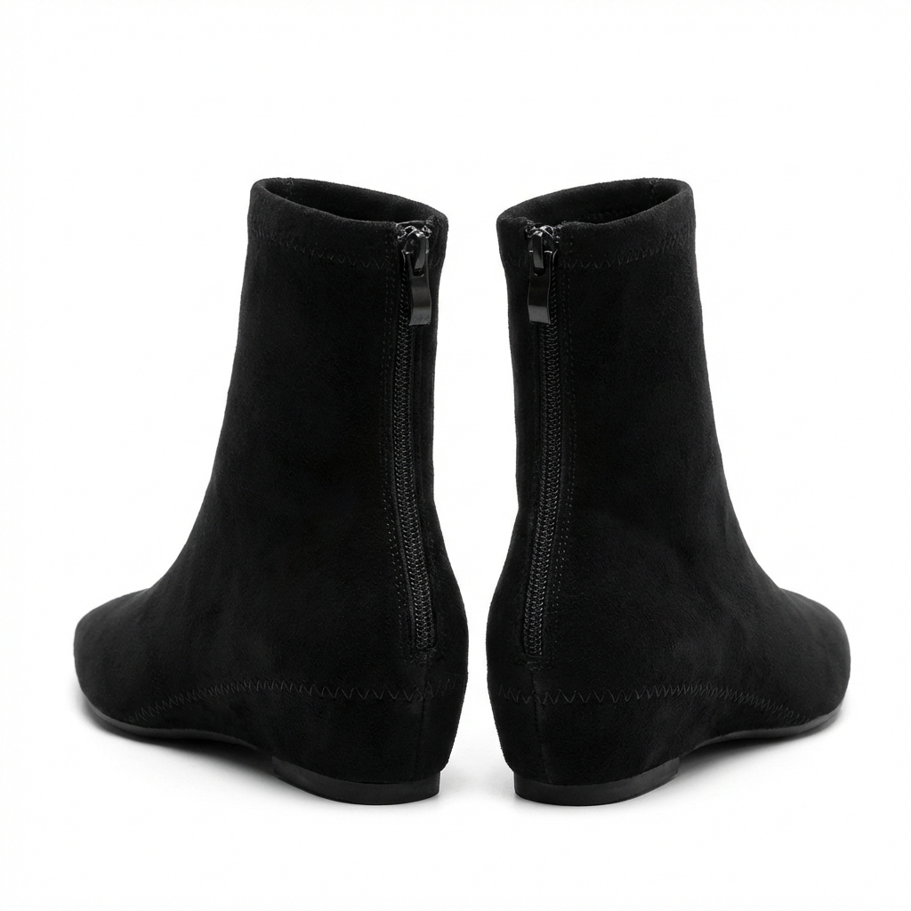 Bottine noir Daim Femme - Bottes santiags chic en daim noir 3