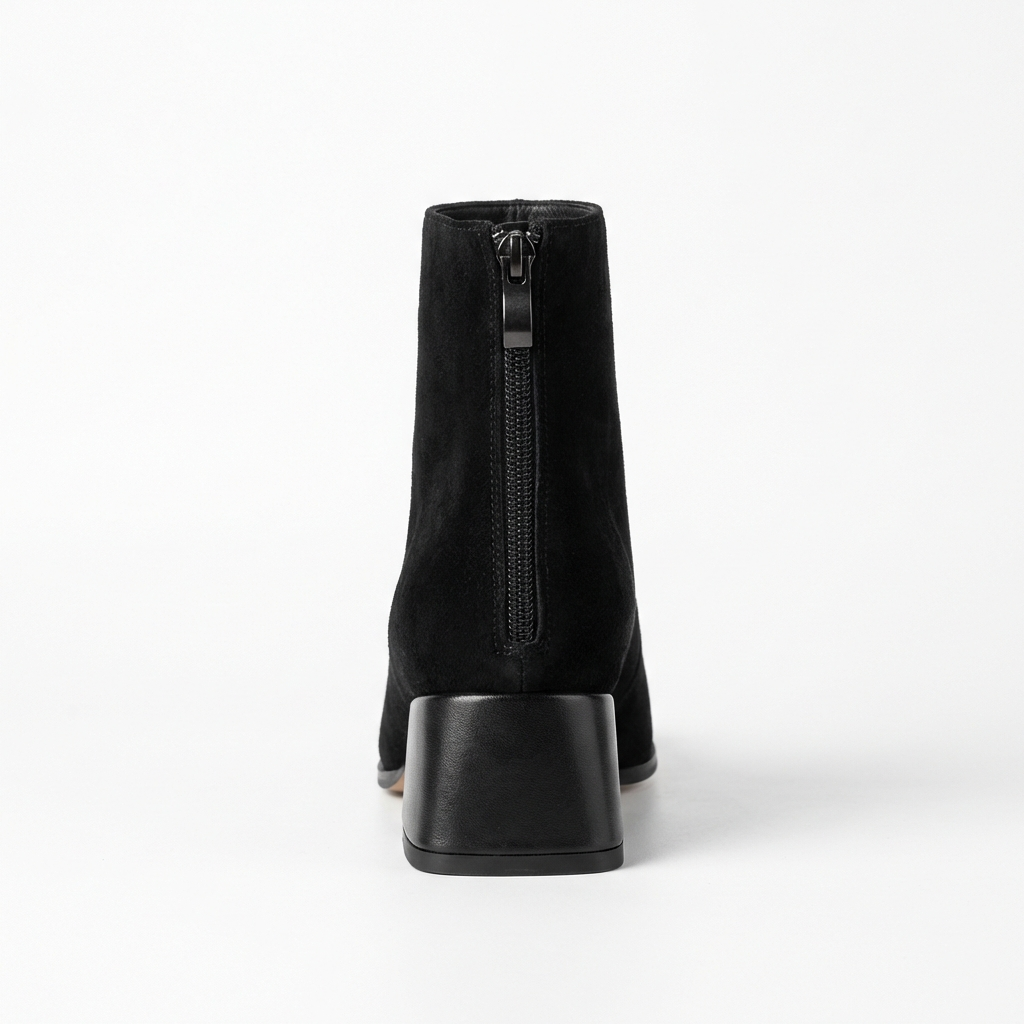 Bottine à talon noir Daim Femme - Santiags noires élégantes et modernes 3