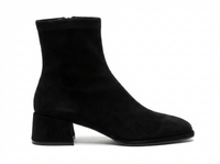 Bottine à talon noir Daim Synthétique Femme - Style western moderne avec bout carré 2