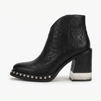 Santiag basse noir Synthétique Femme - Broderies western et clous métalliques audacieux 2