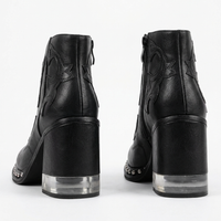 Santiag basse noir Synthétique Femme - Broderies western et clous métalliques audacieux 4