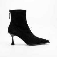 Bottine à talon noir Daim Synthétique Femme - Bottines santiags modernes à talons aiguilles 2