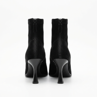 Bottine à talon noir Daim Synthétique Femme - Bottines santiags modernes à talons aiguilles 3