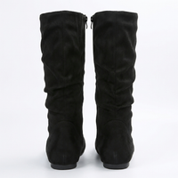 Santiag mi-haute noir Simili Cuir Femme - Silhouette épurée à bout arrondi élégant 4