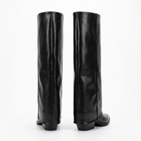 Santiag haute noir Simili Cuir Femme - Design épuré avec bout pointu 3