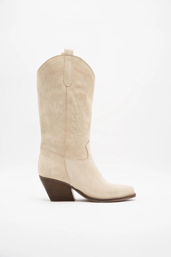 Bottes Santiags cuir blanches