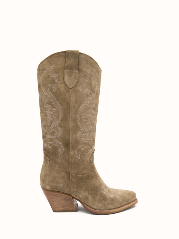 Bottes santiags cuirs beige